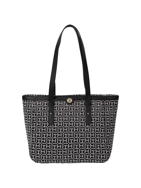 tommy hilfiger black wilder ii logo tote