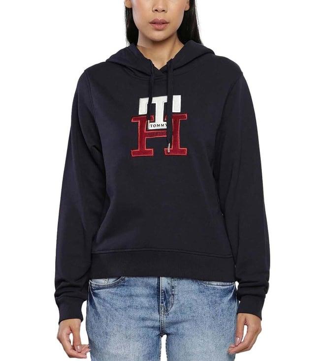 tommy hilfiger blue embroidery regular fit hoodie