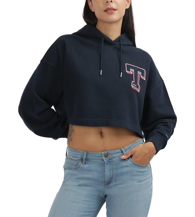 tommy hilfiger blue embroidery regular fit hoodie