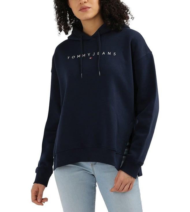 tommy hilfiger blue logo regular fit hoodie