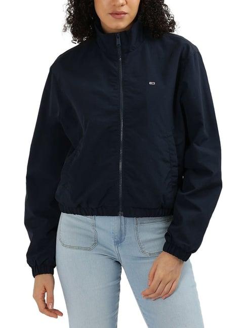 tommy hilfiger blue regular fit bomber jacket