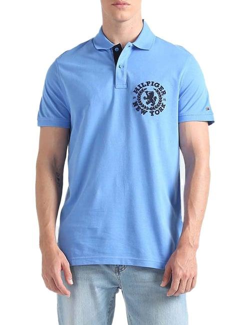 tommy hilfiger blue spell embroidery regular fit polo t-shirt