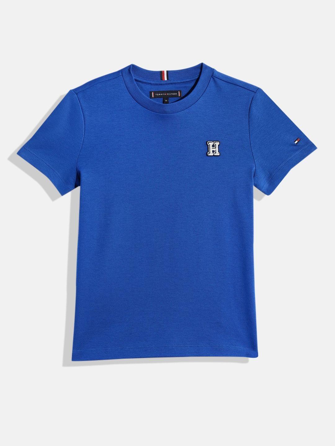 tommy hilfiger boys blue pure cotton t-shirt