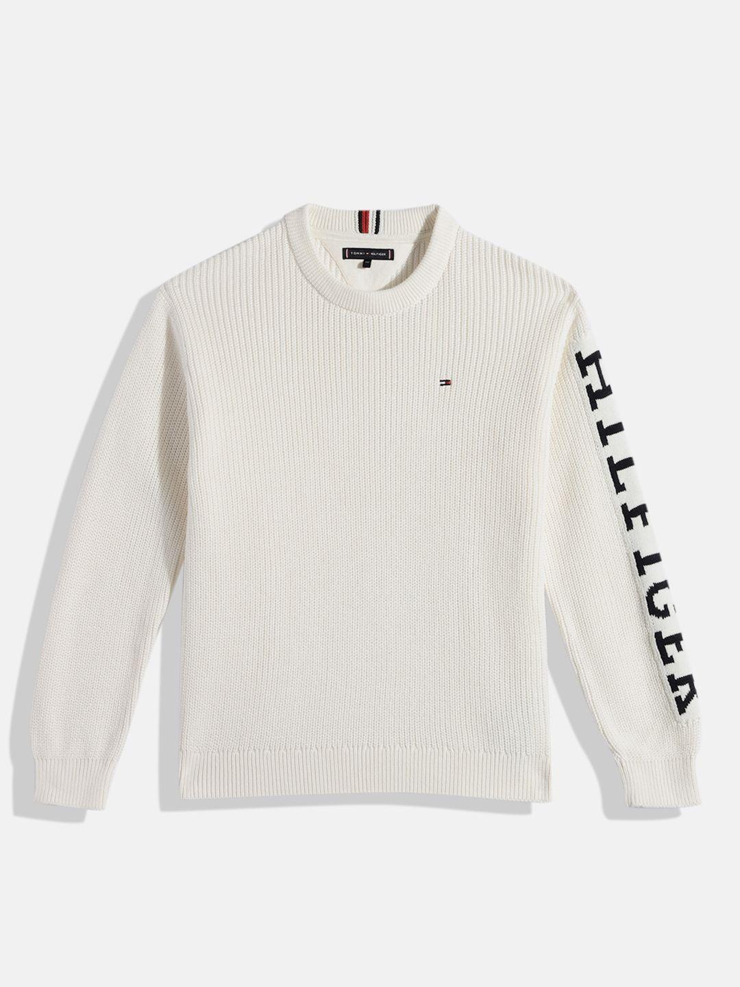 tommy hilfiger boys brand logo embroidered pullover