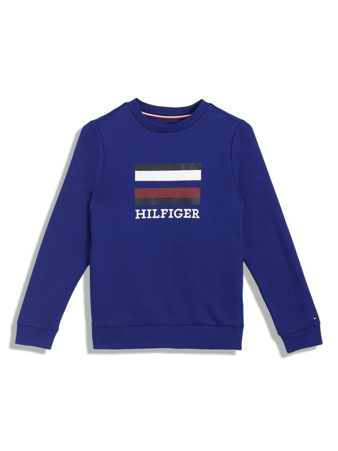 tommy hilfiger boys brand logo printed pullover