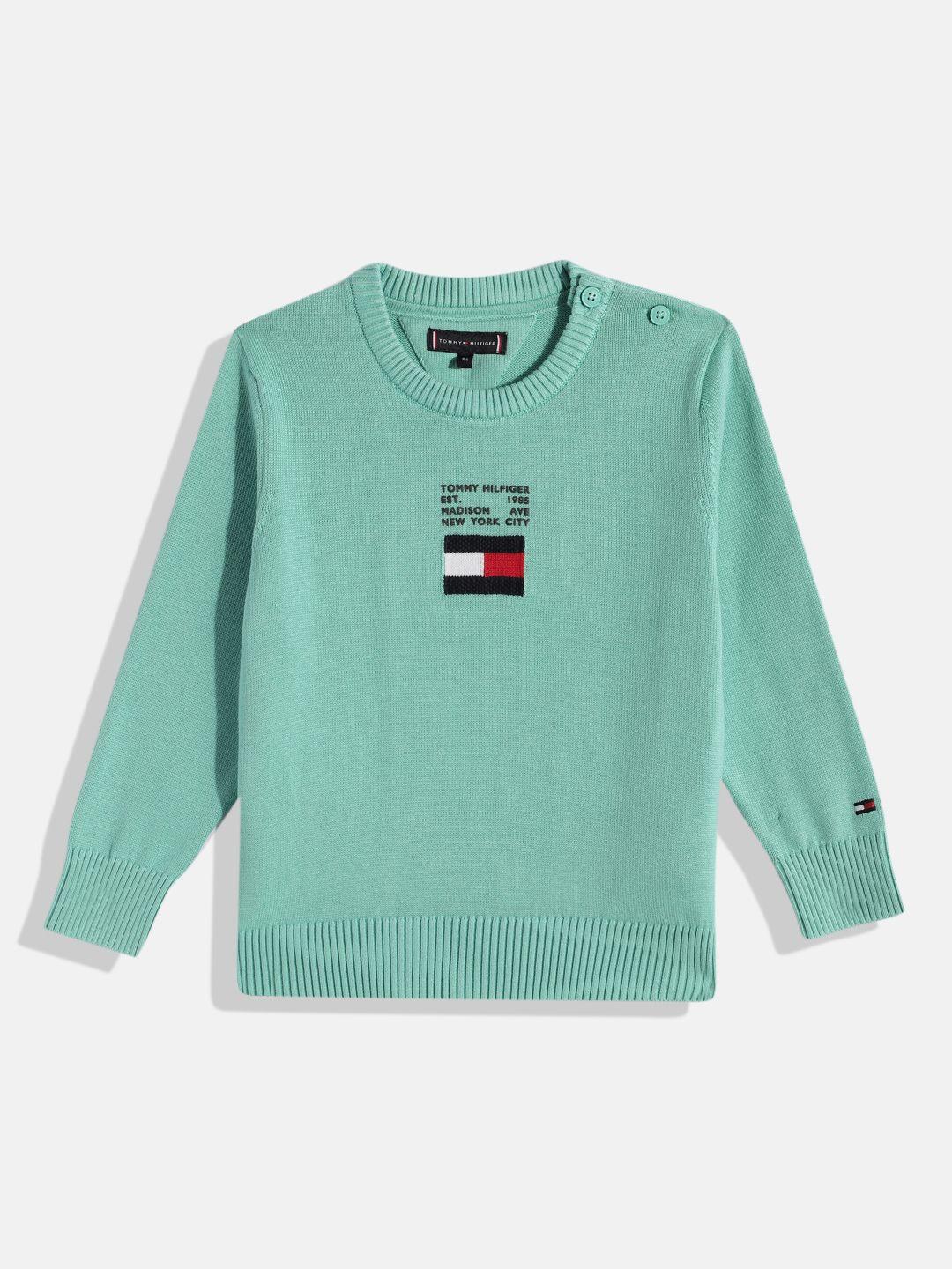 tommy hilfiger boys brand logo printed pure cotton pullover