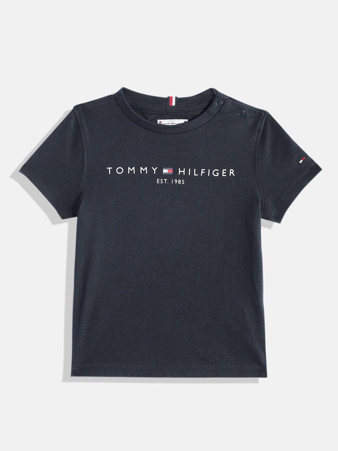 tommy hilfiger boys brand logo printed pure cotton t-shirt