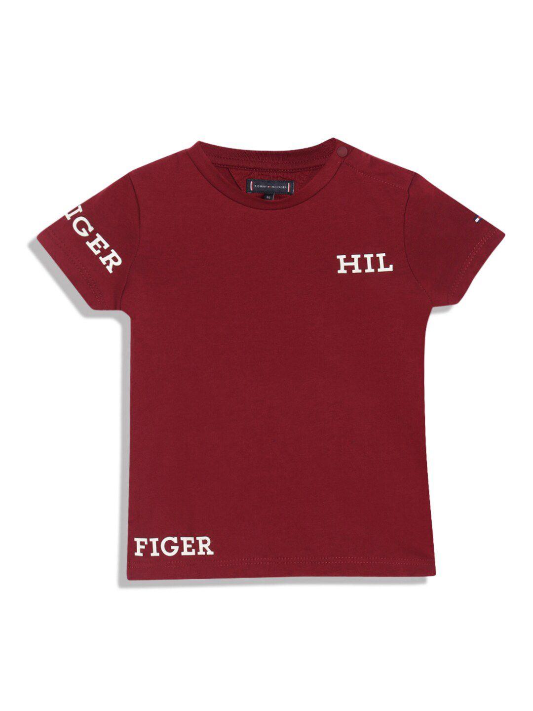 tommy hilfiger boys brand logo printed pure cotton t-shirt