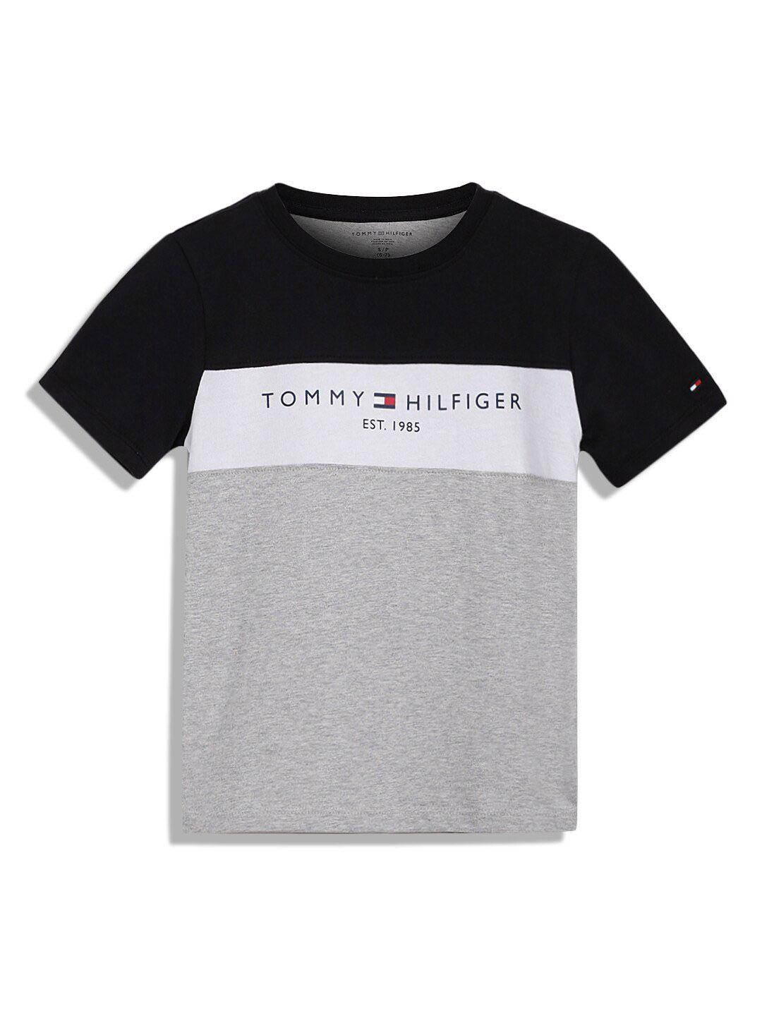 tommy hilfiger boys colourblocked cotton t-shirt