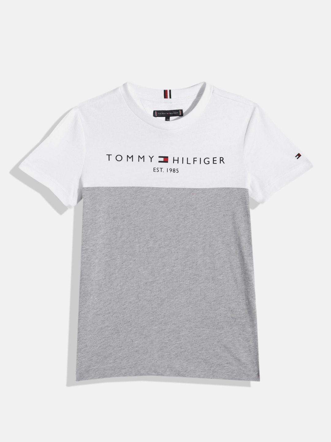 tommy hilfiger boys colourblocked pure cotton t-shirt