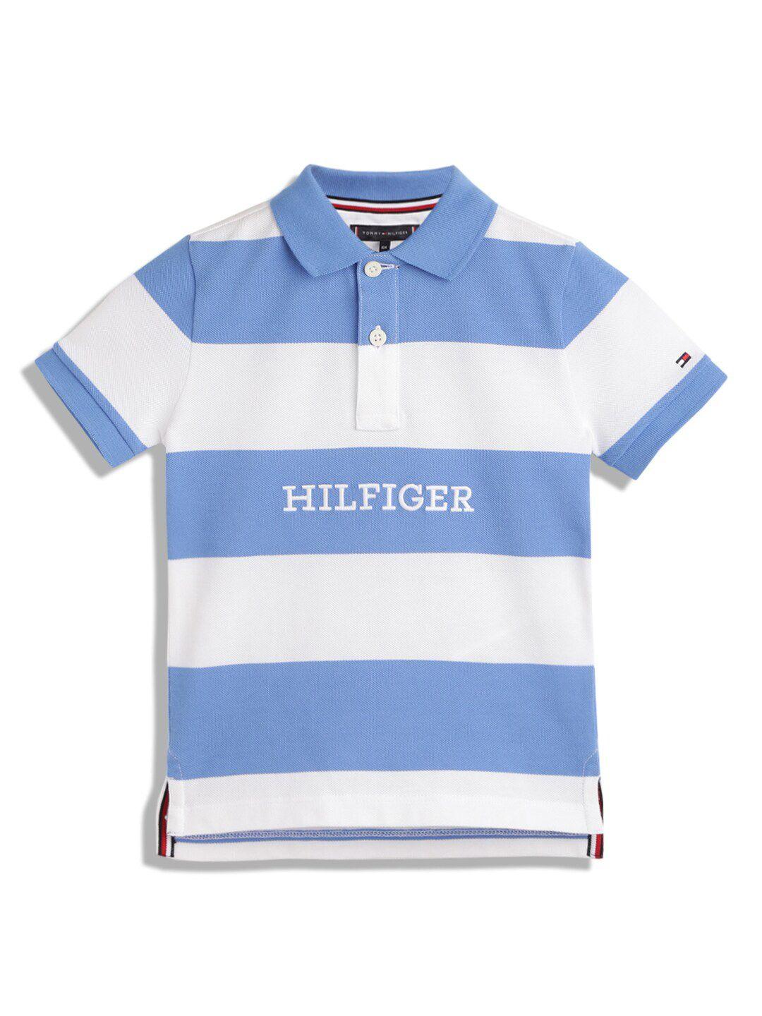 tommy hilfiger boys cotton striped polo t-shirt