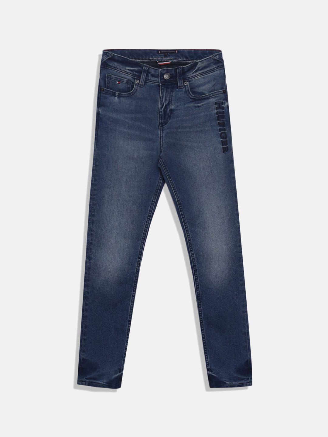 tommy hilfiger boys heavy fade mid-rise stretchable jeans