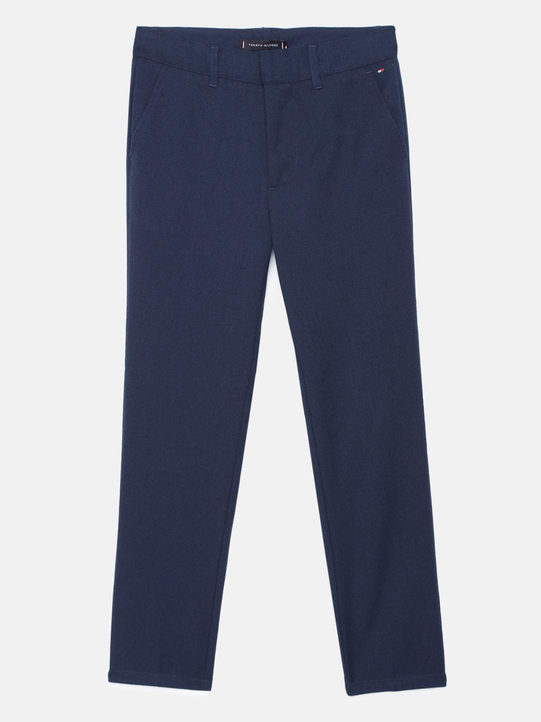 tommy hilfiger boys navy blue chinos trousers
