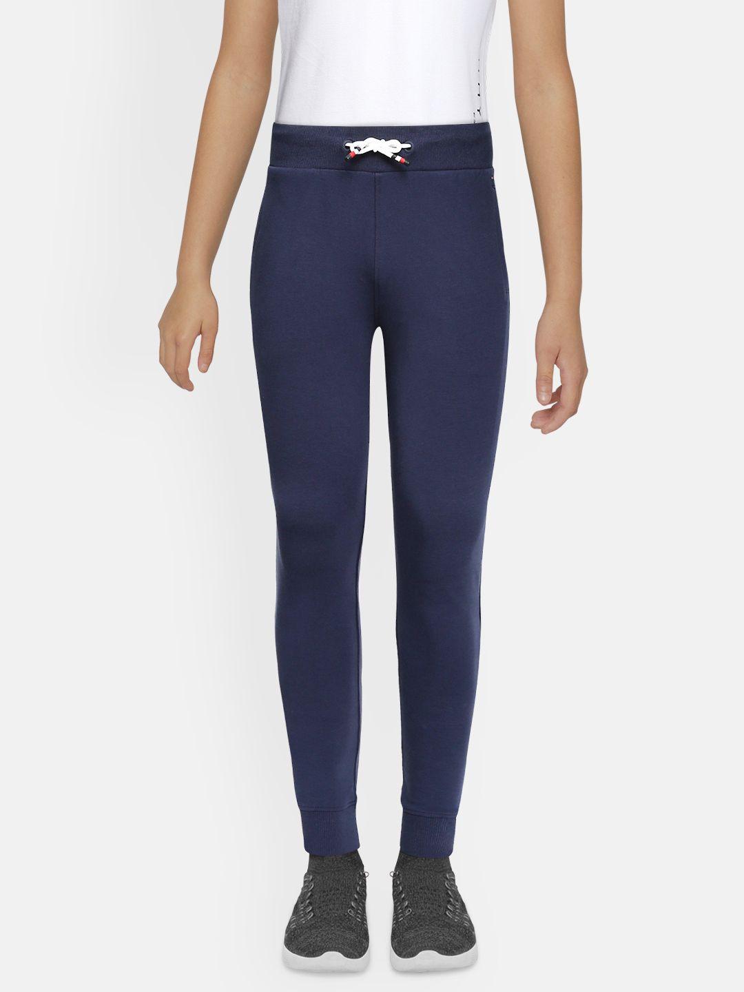 tommy hilfiger boys navy blue solid joggers