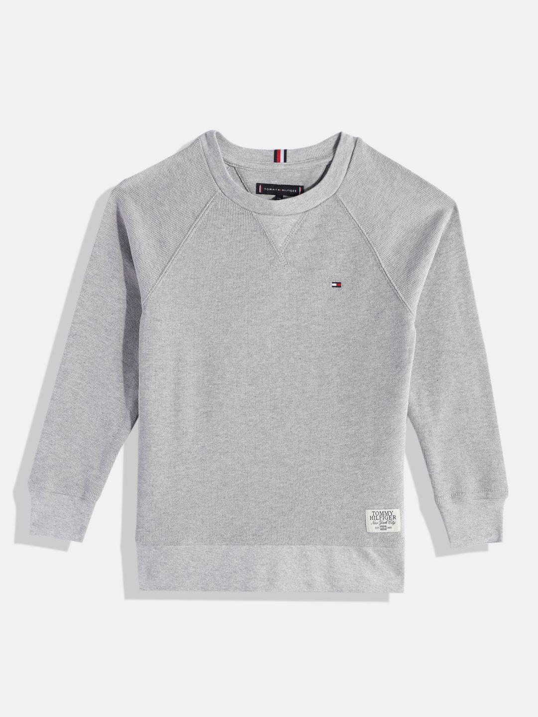 tommy hilfiger boys raglan sleeves pure cotton sweatshirt