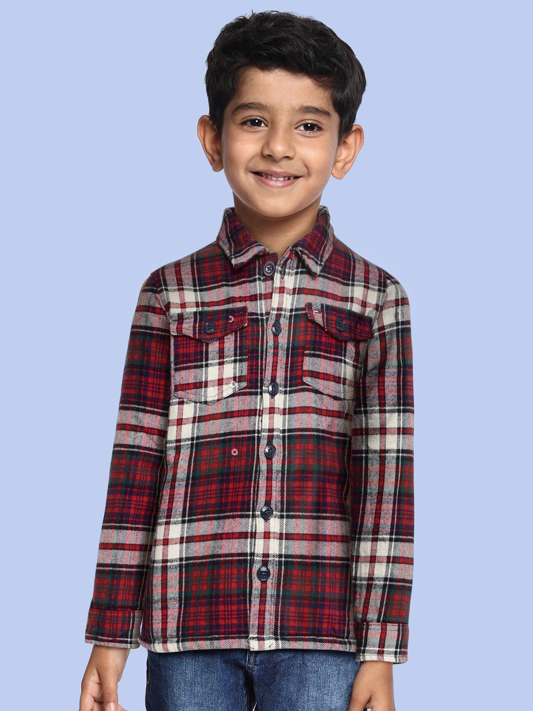 tommy hilfiger boys red checked tailored jacket