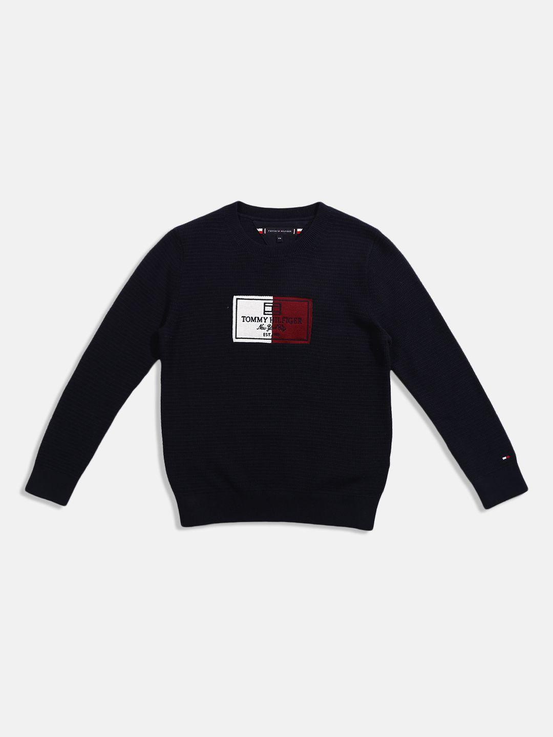 tommy hilfiger boys self design pullover