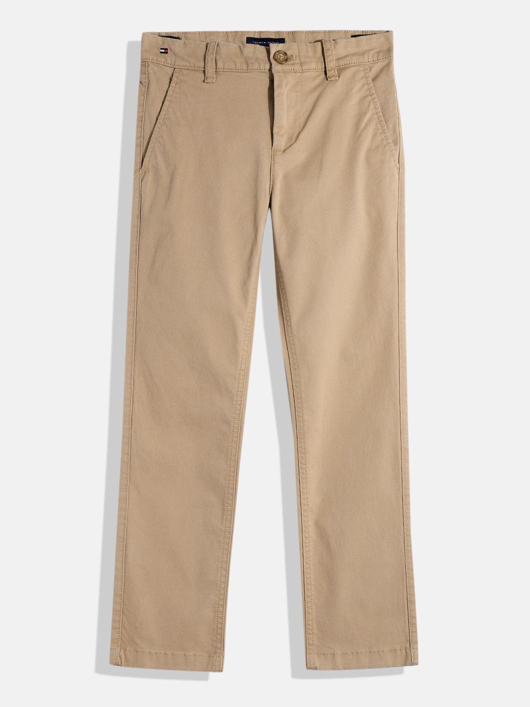 tommy hilfiger boys solid chinos trousers