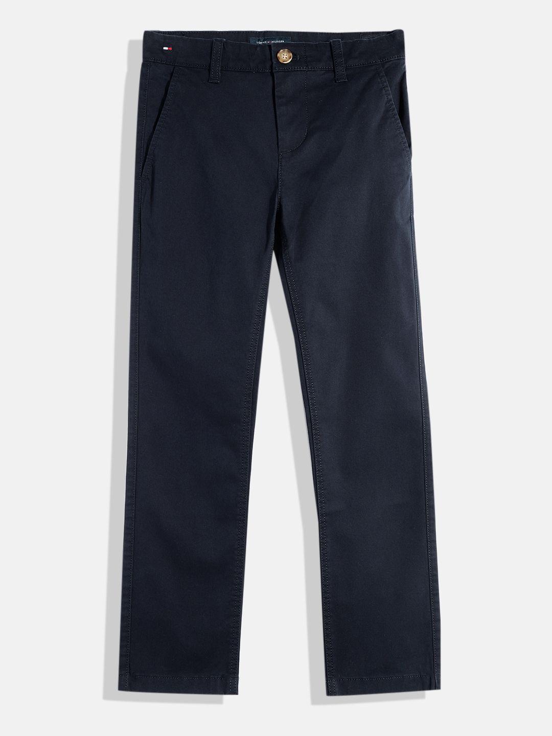 tommy hilfiger boys solid chinos trousers