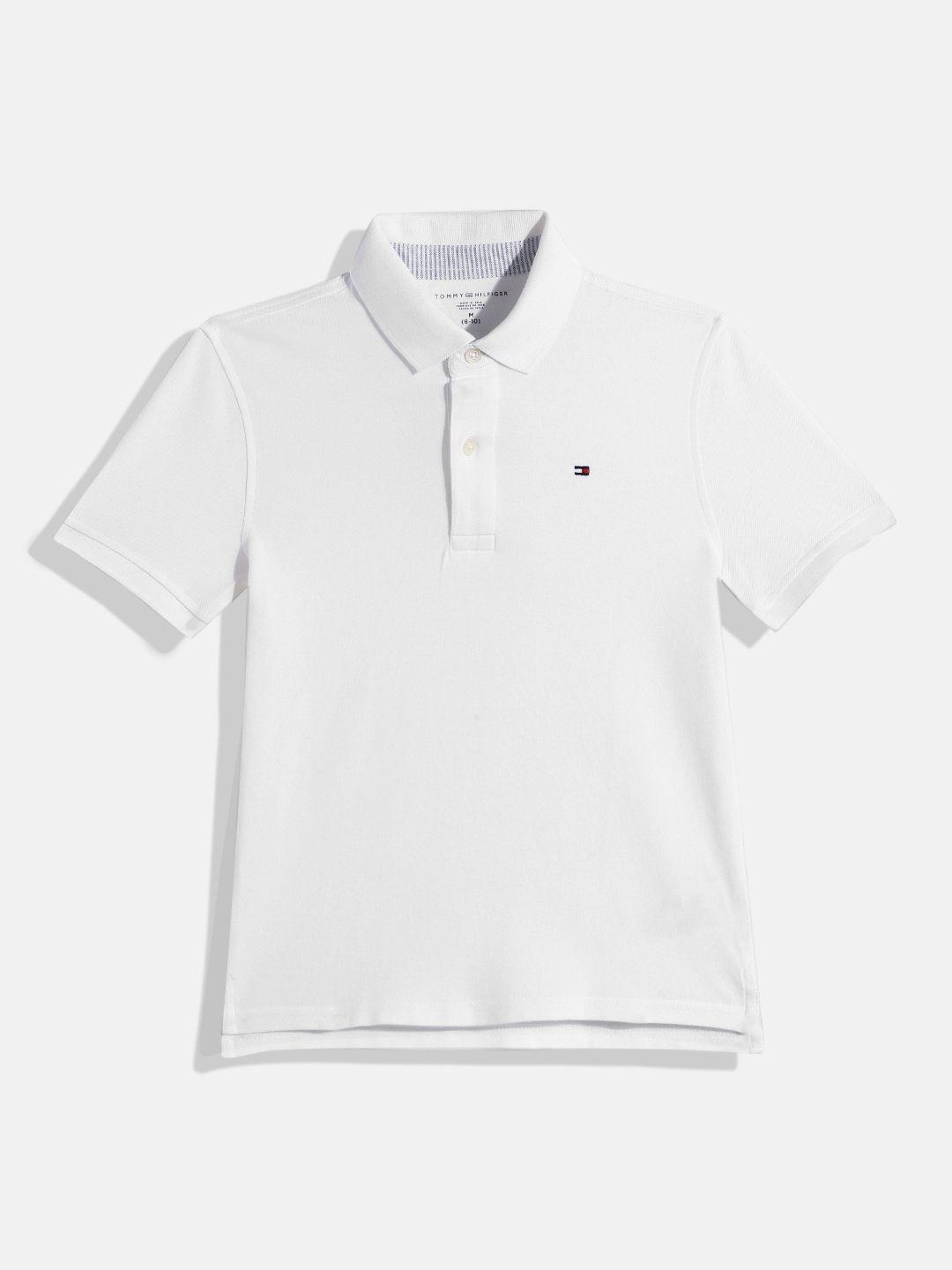 tommy hilfiger boys solid polo collar t-shirt
