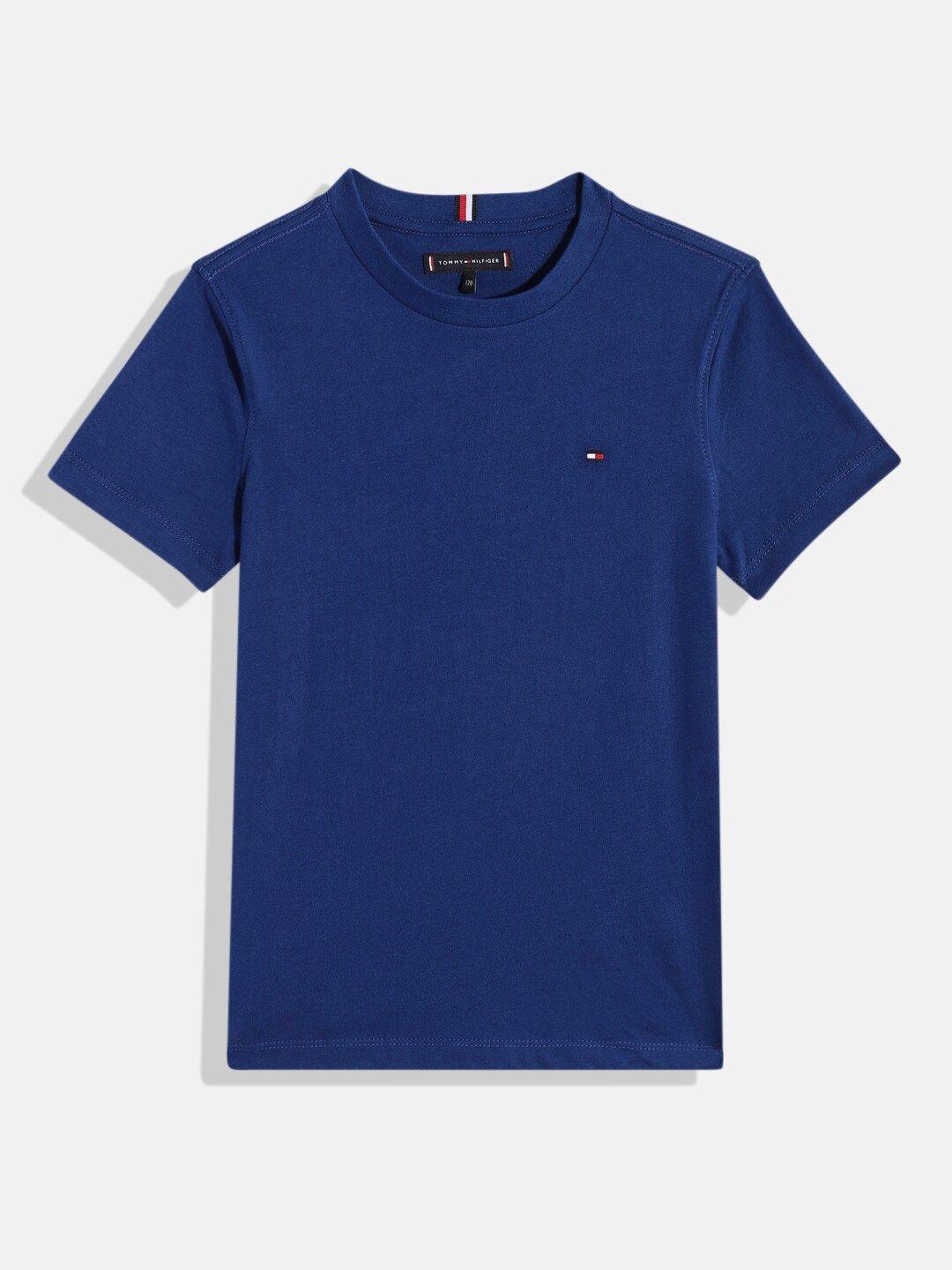 tommy hilfiger boys solid pure cotton t-shirt
