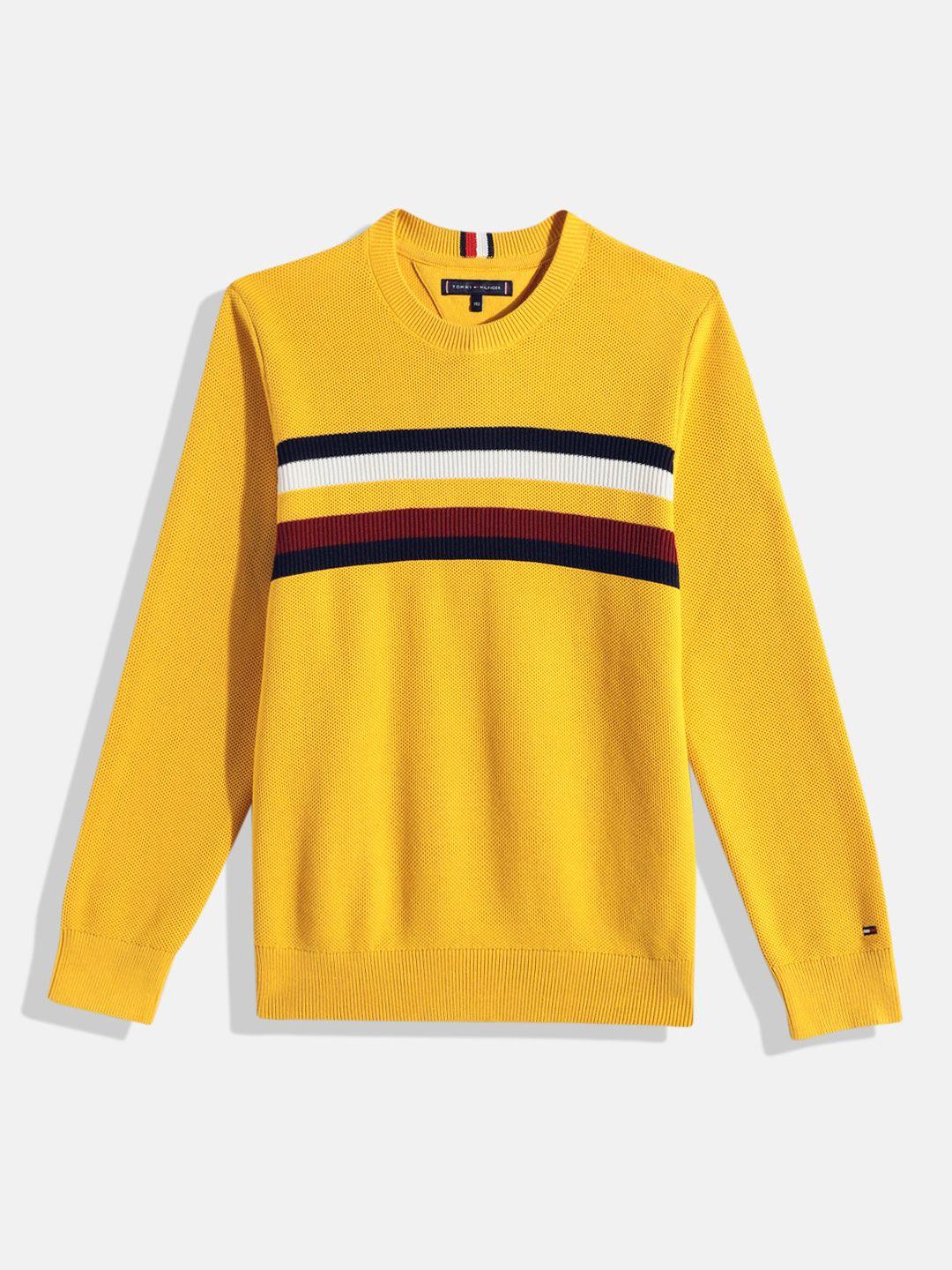 tommy hilfiger boys striped pure cotton pullover