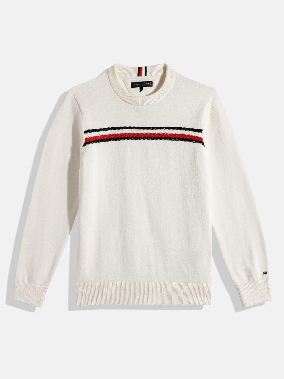 tommy hilfiger boys striped pure cotton pullover