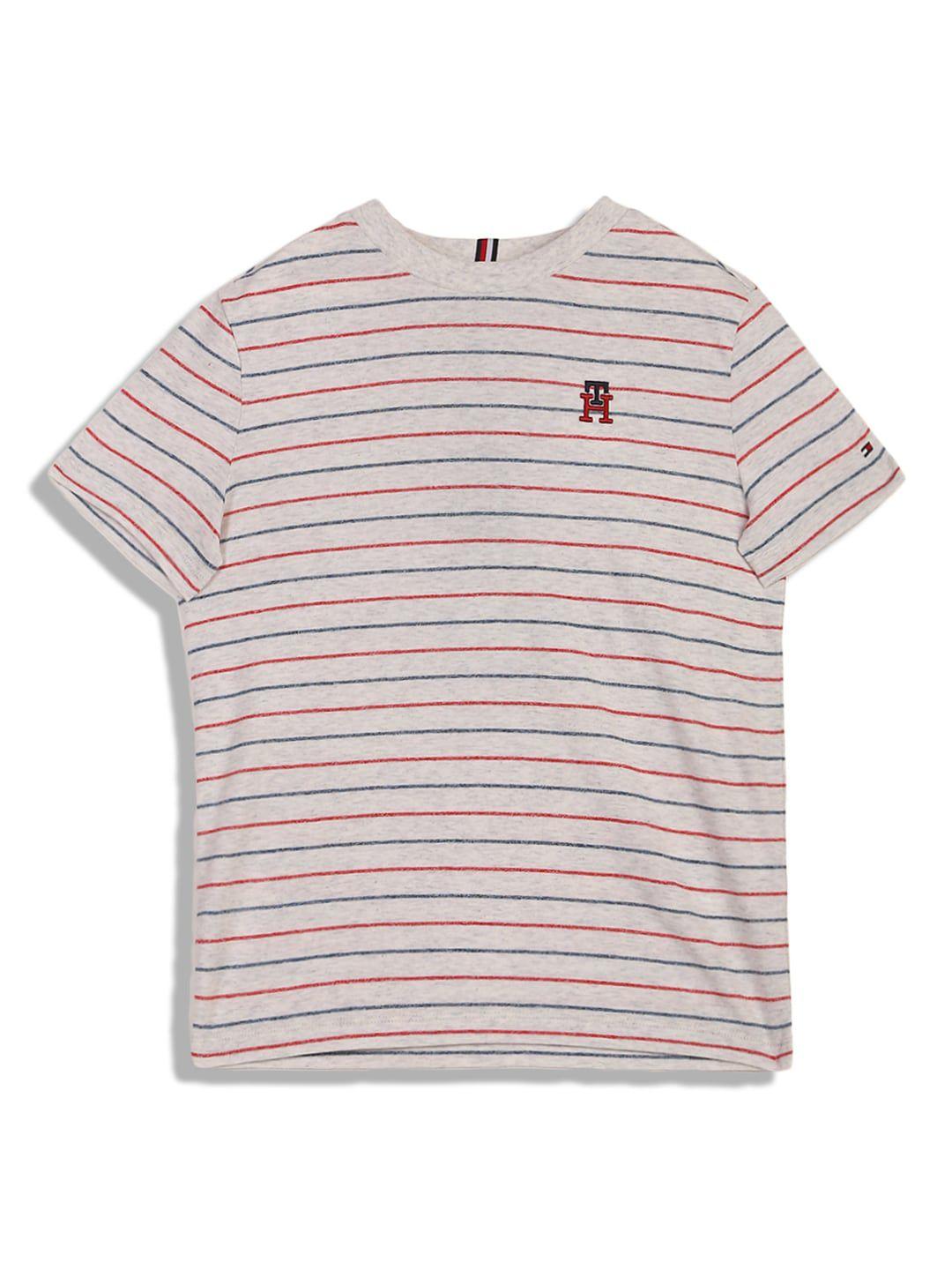 tommy hilfiger boys striped round neck t-shirt