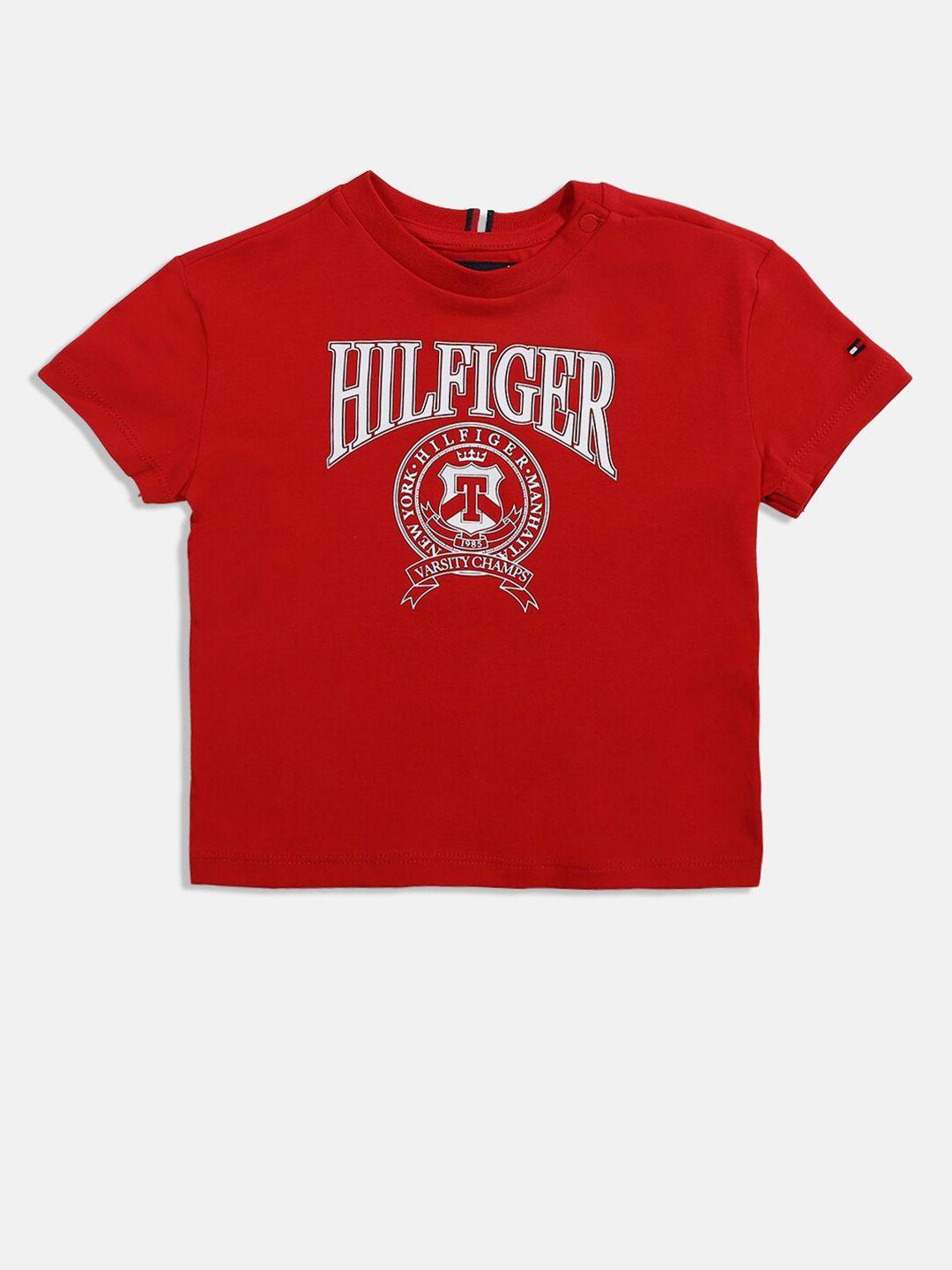 tommy hilfiger boys typography printed cotton t-shirt