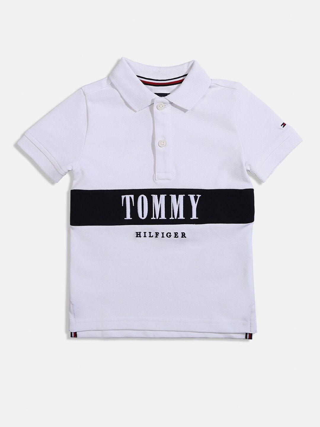 tommy hilfiger boys typography printed cotton t-shirt