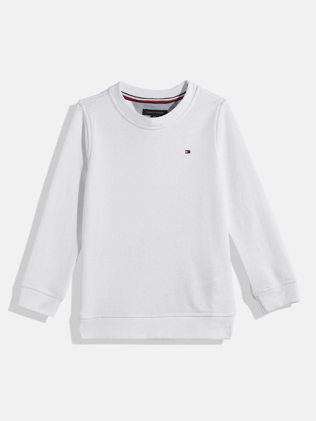 tommy hilfiger boys white solid sweatshirt