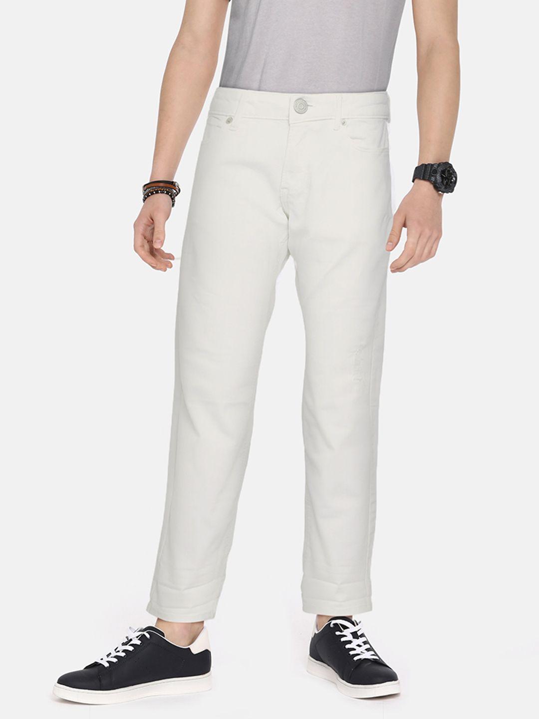 tommy hilfiger boys white straight fit stretchable jeans