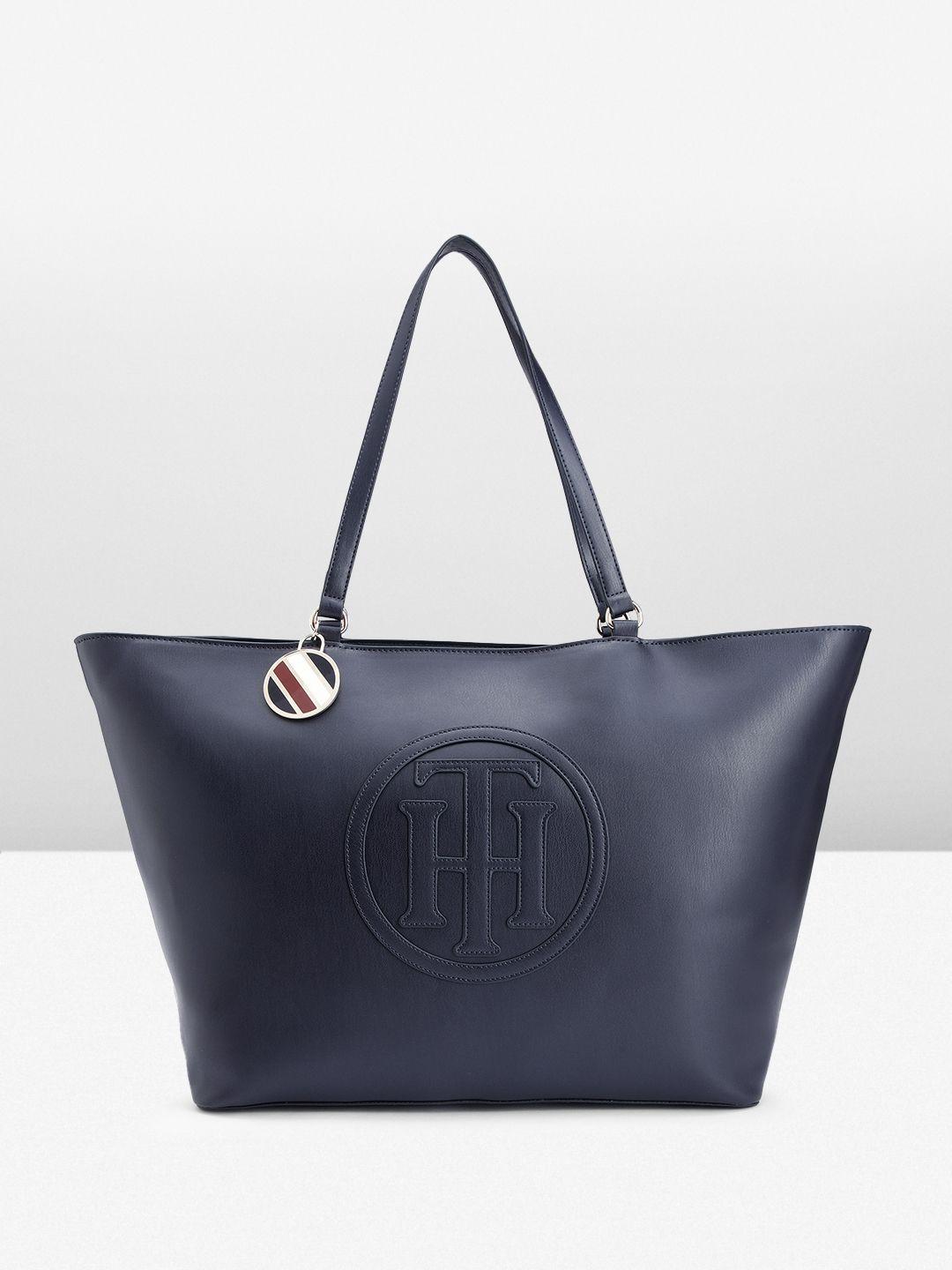 tommy hilfiger brand logo applique oversized structured shoulder bag