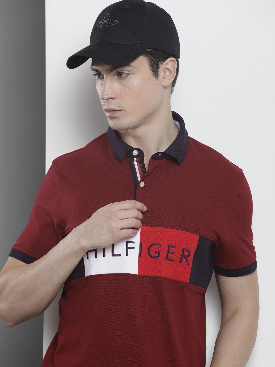 tommy hilfiger brand logo embroidered lic travis ss polo cf polo collar t-shirt