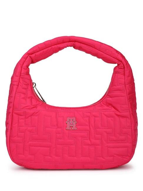 tommy hilfiger bright cerise pink chic quilted medium shoulder bag