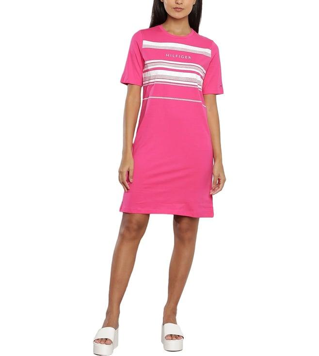 tommy hilfiger bright cerise stripes regular fit dresses