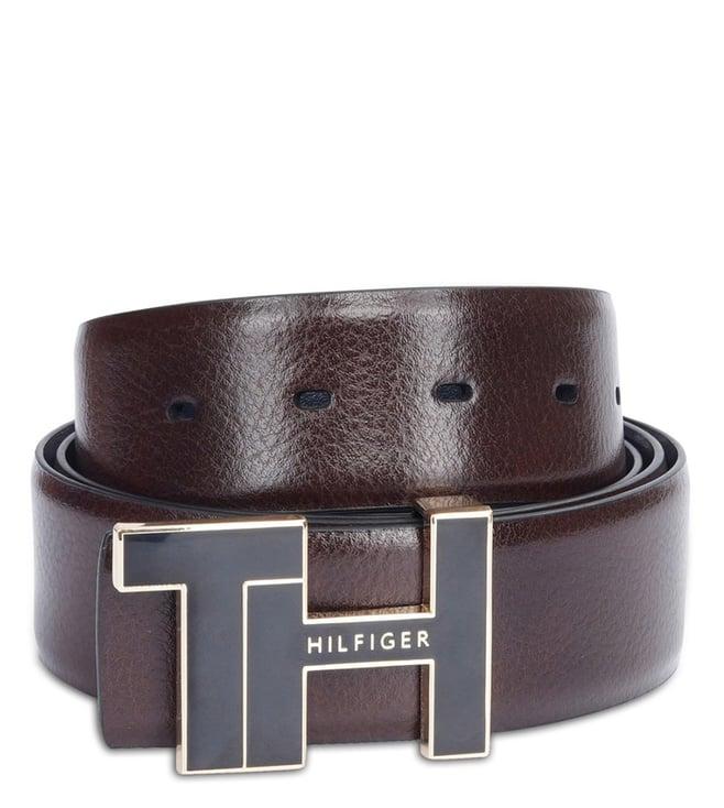 tommy hilfiger brown & navy bensted leather reversible belt