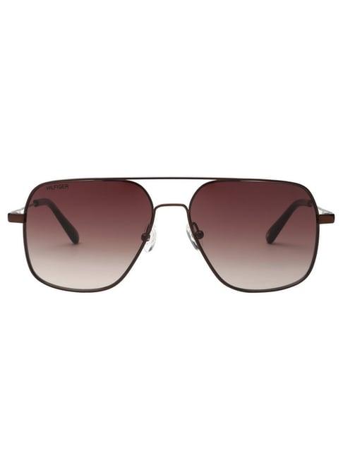 tommy hilfiger brown square sunglasses for men