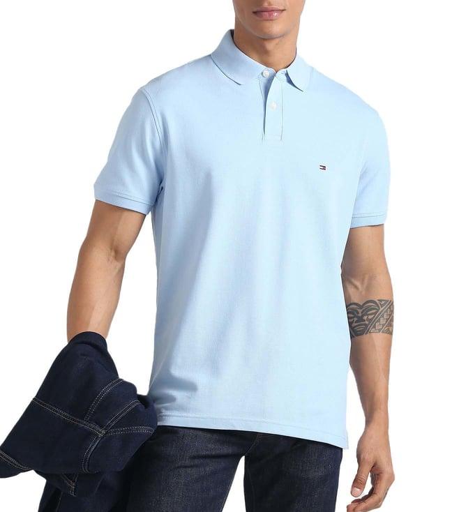 tommy hilfiger chambray blue classic fit polo t-shirt