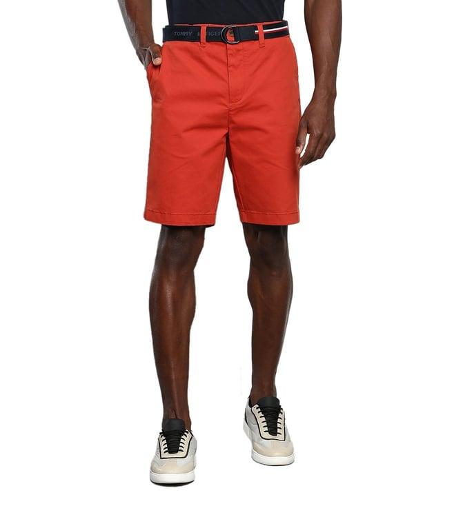 tommy hilfiger cinnabar red regular fit shorts