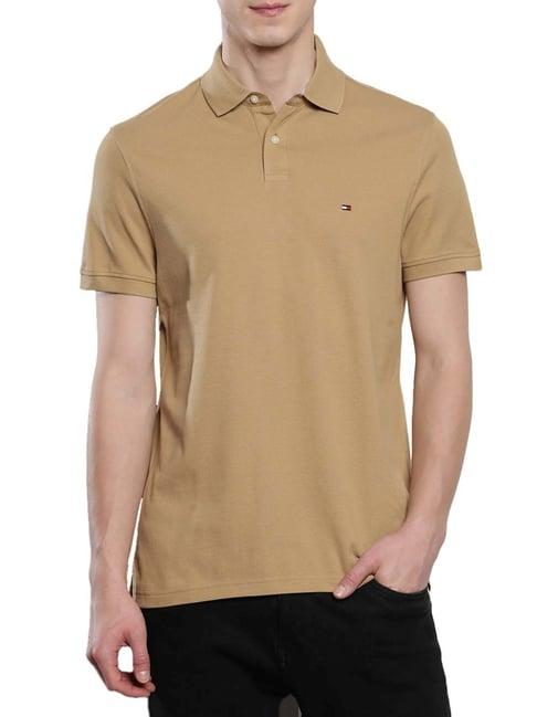 tommy hilfiger classic khaki cotton regular fit polo t-shirt