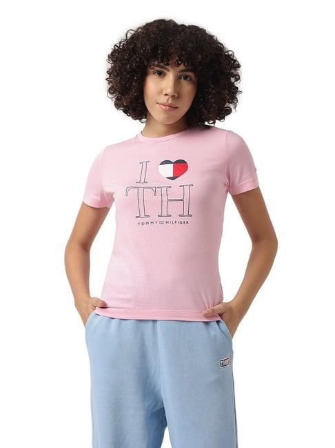 tommy hilfiger classic pink stripes slim fit t-shirt