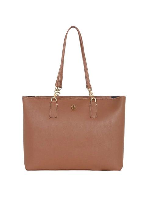 tommy hilfiger cognac shoulder bag