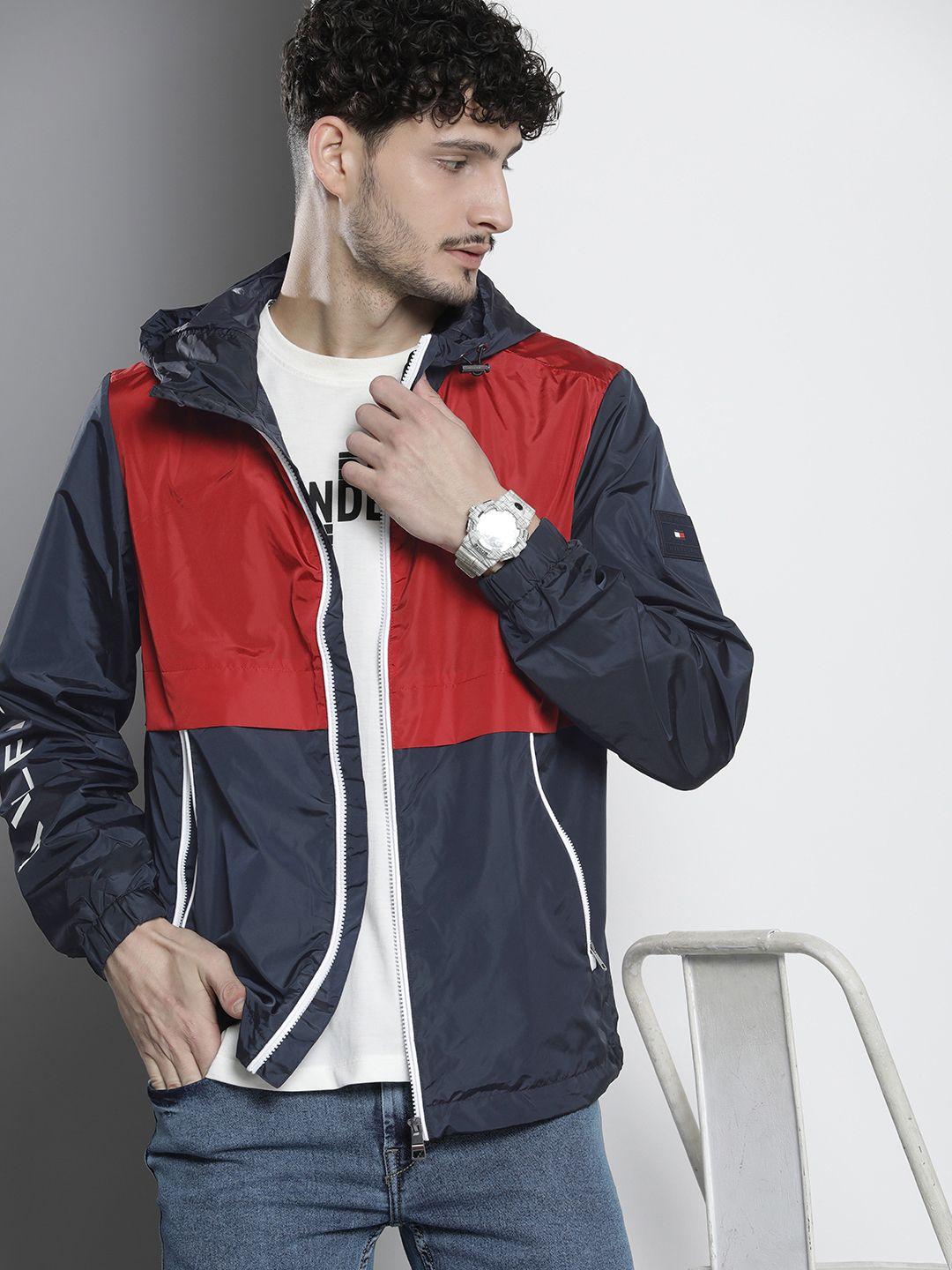 tommy hilfiger colourblocked hooded sporty jacket