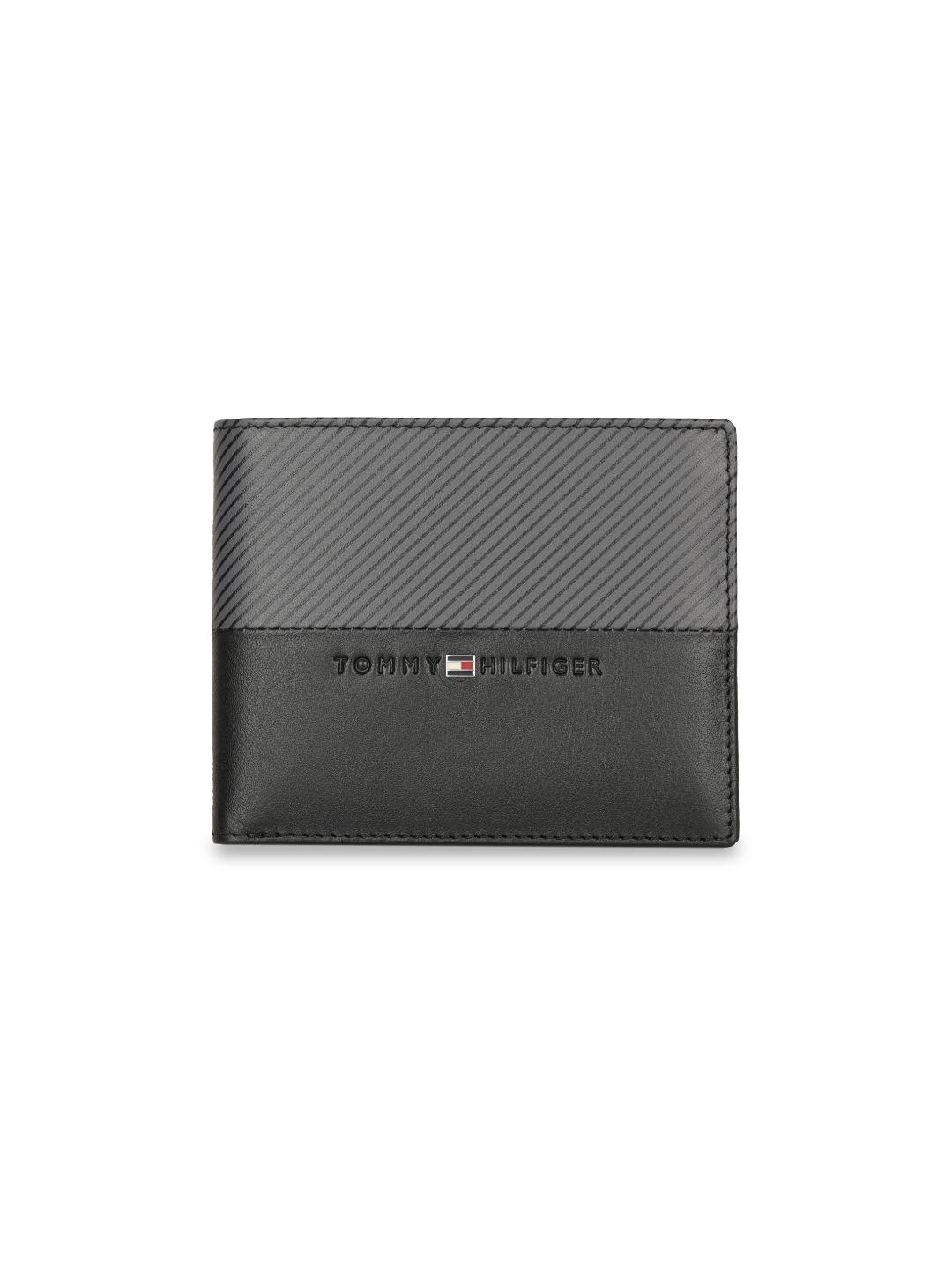 tommy hilfiger colourblocked leather two fold wallet