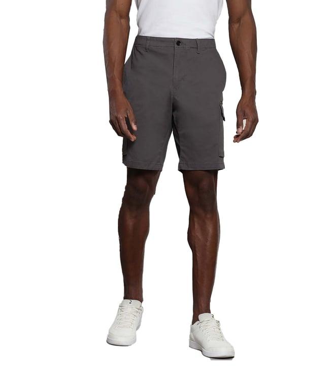 tommy hilfiger dark ash solid relaxed fit shorts