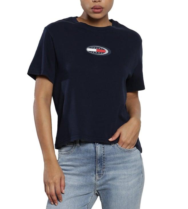 tommy hilfiger dark night navy logo regular fit t-shirt