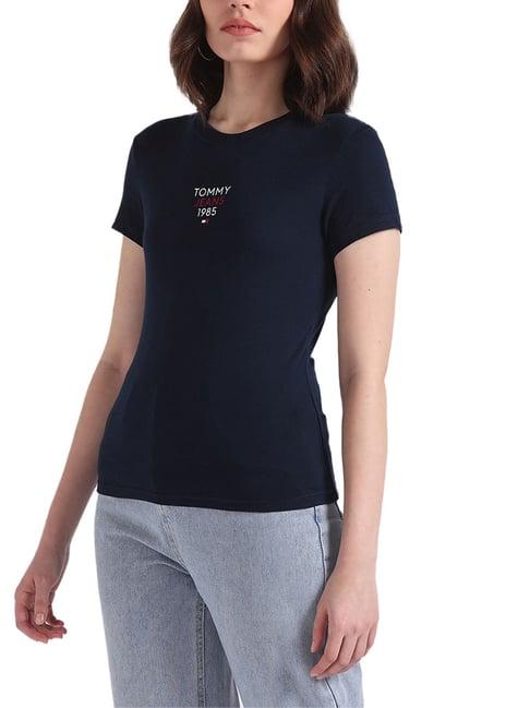 tommy hilfiger dark night navy logo slim fit t-shirt