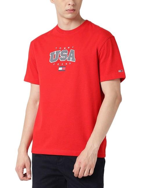 tommy hilfiger deep crimson logo classic fit t-shirt