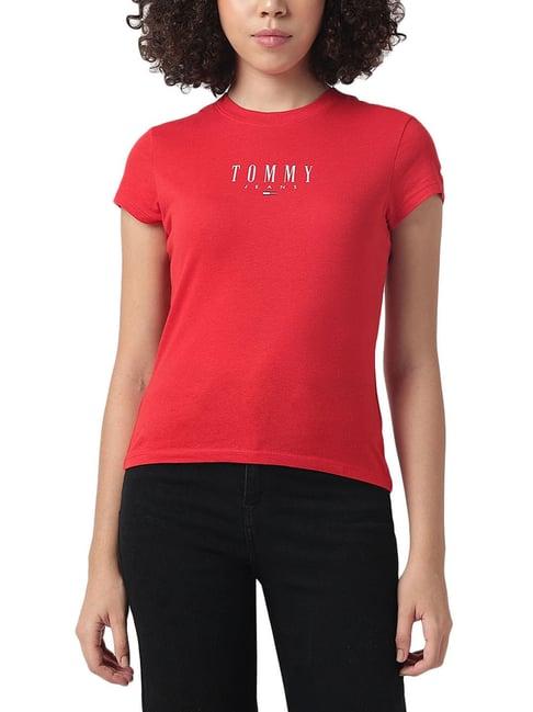 tommy hilfiger deep crimson logo slim fit t-shirt